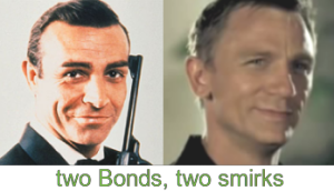 two James Bond smirks