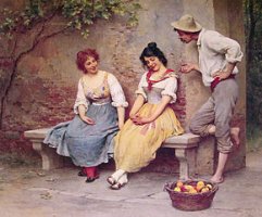 The Flirtiation painted by Eugen de Blaas